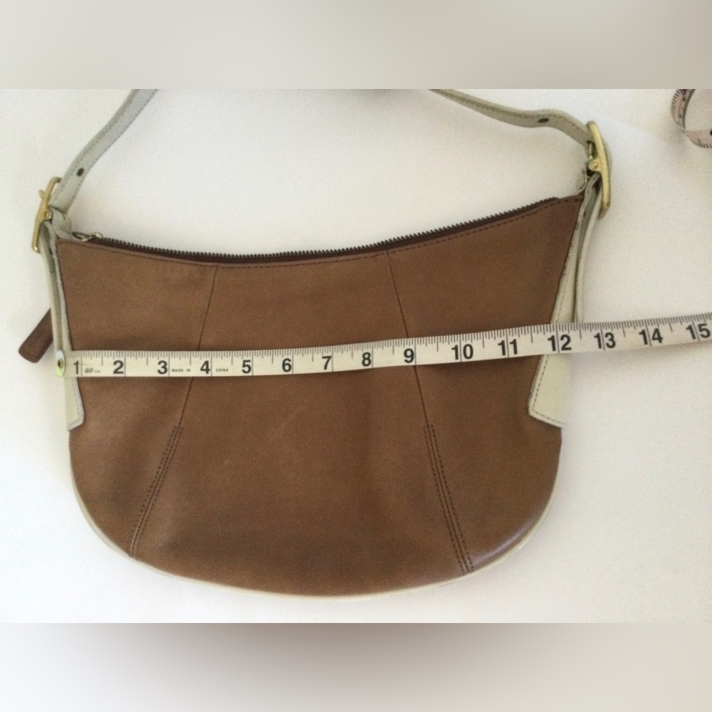Vintage Coach Y2K Shoulder Bag Brown Leather Fortune Cookie 9214 Hobo Handbag - Picture 11 of 16